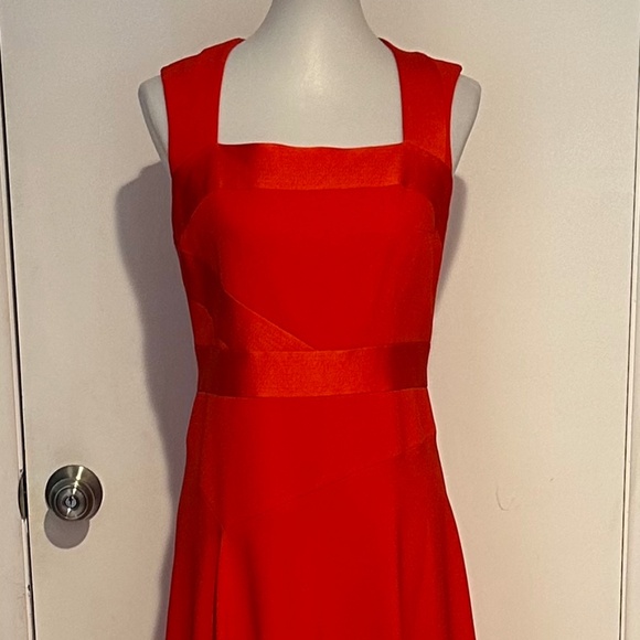KAREN MILLEN Red Asymmetric Midi Dress - Size 6 - NEW With Tags.‎ - Picture 1 of 16